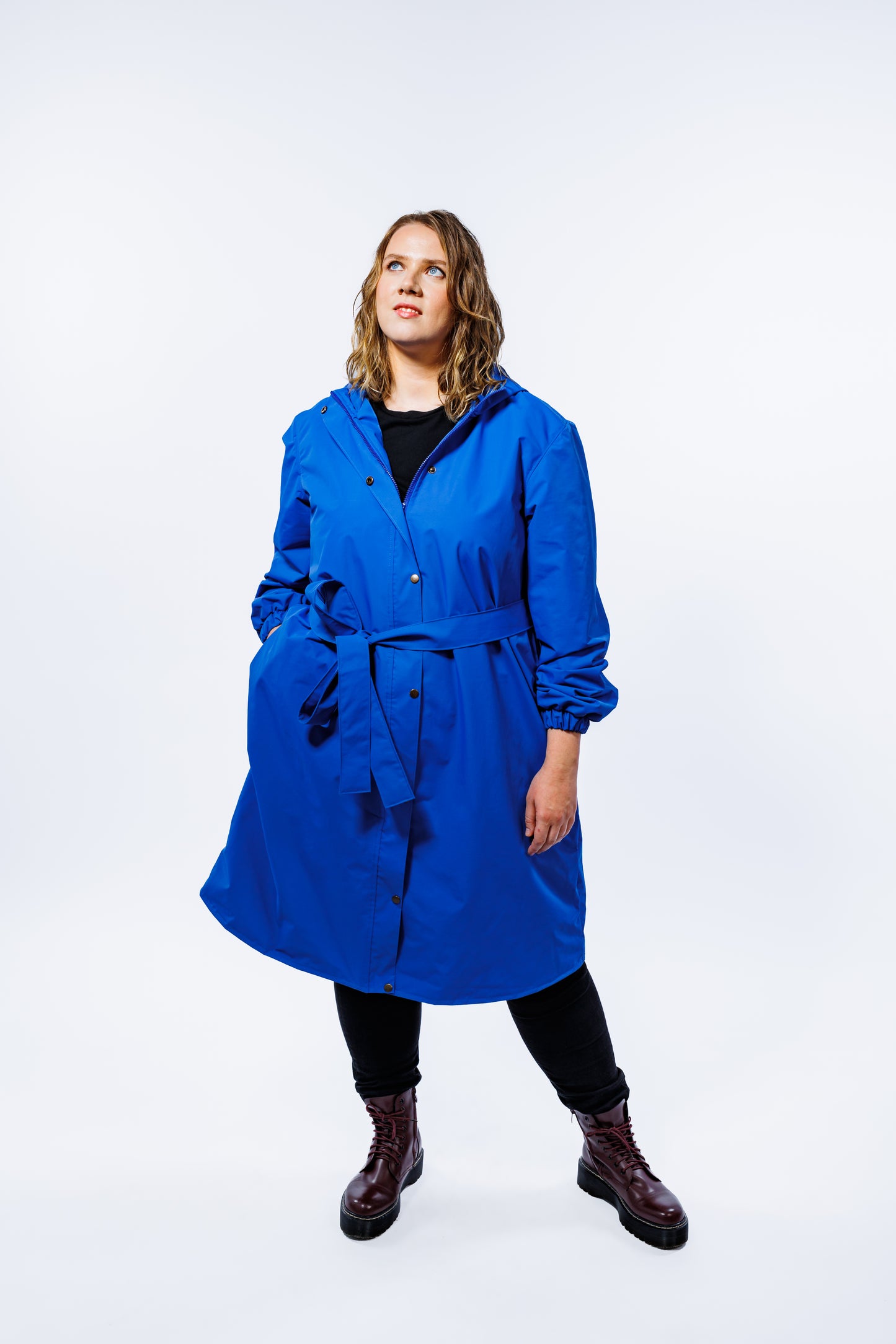 Clear Sky Blue Raincoat