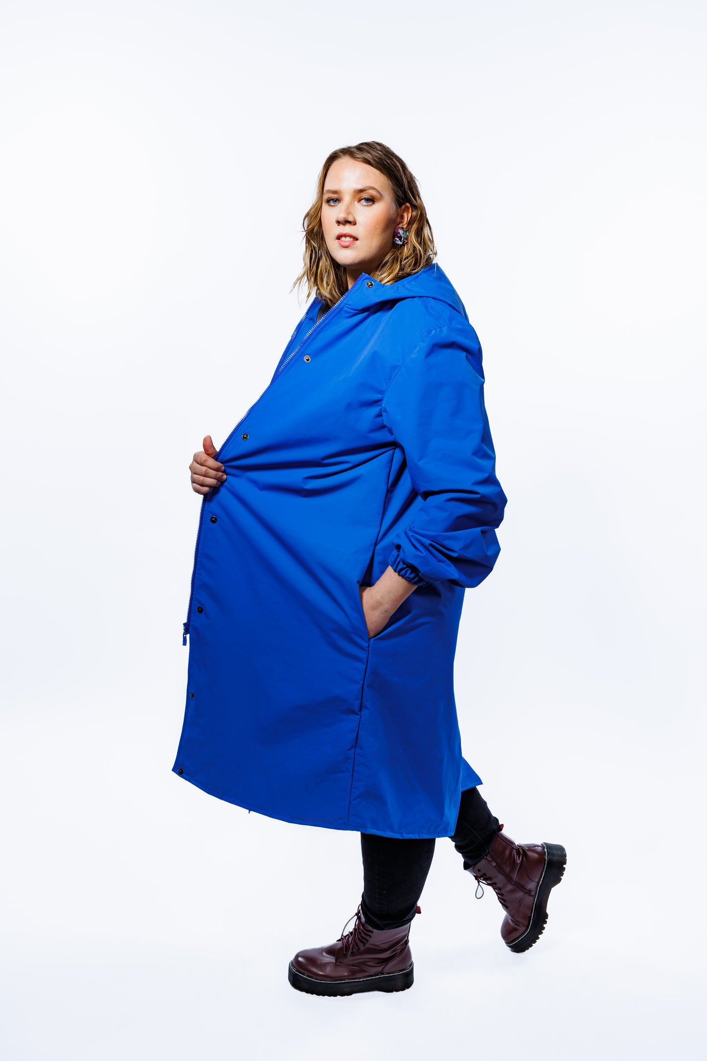Clear Sky Blue Raincoat
