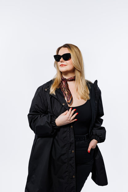 Boss Lady Black Raincoat